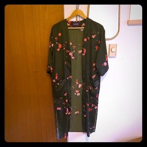 Floral green kimono